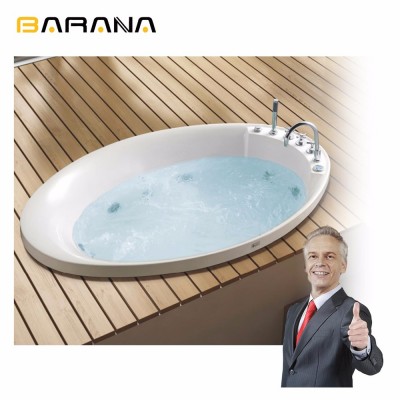 Luxury corner bathroom design double whirlpool jaccuzi massage bathtub form China